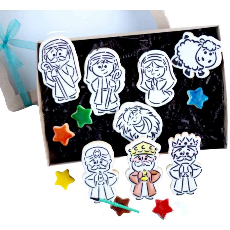 14 Pc. Nativity (Créche) Paint Your Own Cookies! Gift Boxed with Wisemen, Shepard and the Holy Family! Christmas Gift Party Favors!