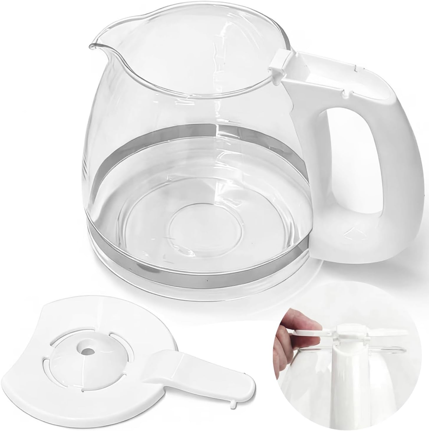 12-Cup Coffee Pot Replacement Carafe Compatible with Black and Decker Coffee Maker Many Models# CM1160B/W, CM1050B/W, CM1060B/W, White