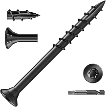 50Pcs Decking Screws, 4.2 x 50mm Black Wood Screws, Torx Drive Flat Head Screw, Rust Resistant Black Coated, with T25 Torx Bit