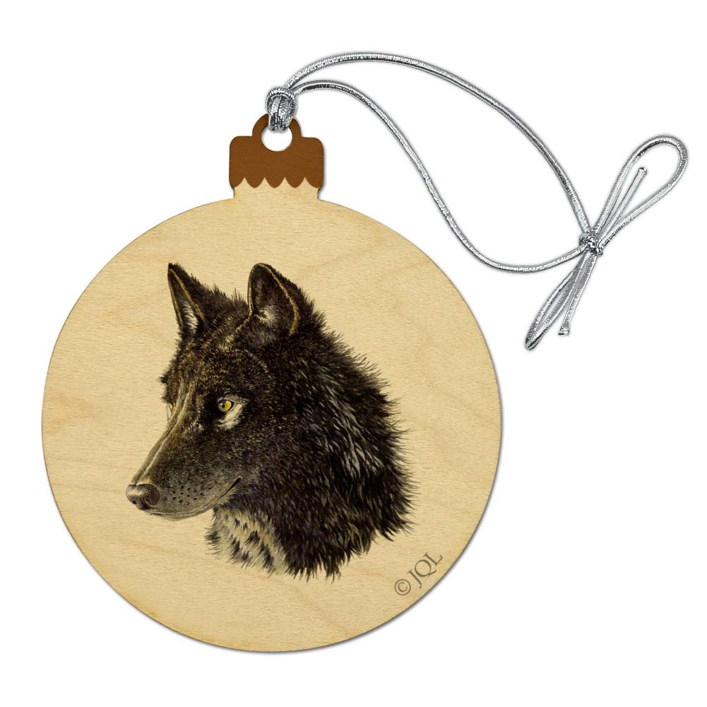 GRAPHICS & MORE Wild Black Wolf Head Wood Christmas Tree Holiday Ornament-image-42