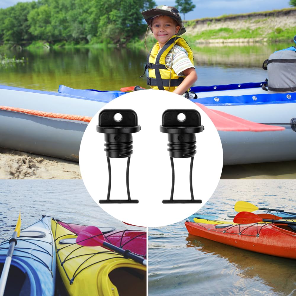 SagaSave Kit di tappi di scarico universali per kayak, 2 pezzi, tappi di scarico filettati, kit di tappi per kayak, accessori per canoa e barca