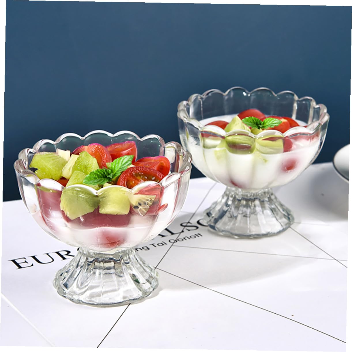 6 pezzi Tazze Dessert Trasparenti Coppe Gelato e Budino Versatili per Casa Bar Ristorante Design Compatto e Sicuro