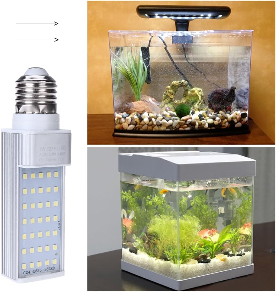 Miniatura 8 de UEETEK E27 Lámpara LED de ahorro de energía para adaptarse a todos los acuarios de cápsula de peces y cajas de peces (blanco 7 W)