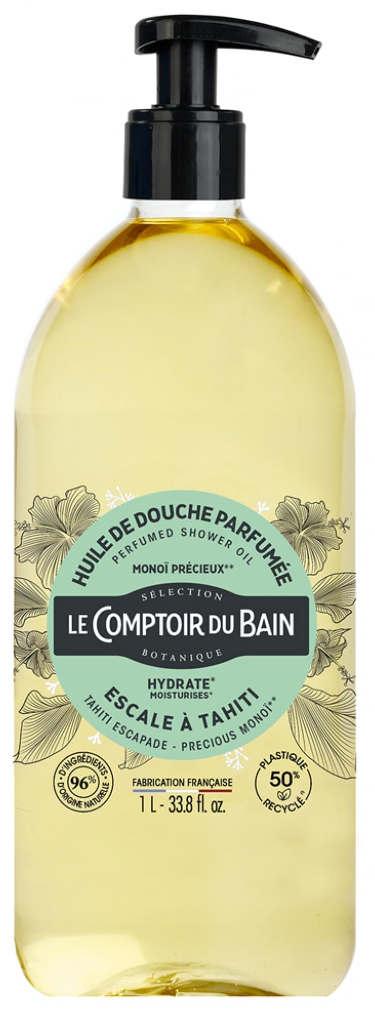 Le Comptoir du Bain Huile de Douche Parfumée Escale à Tahiti 1 L