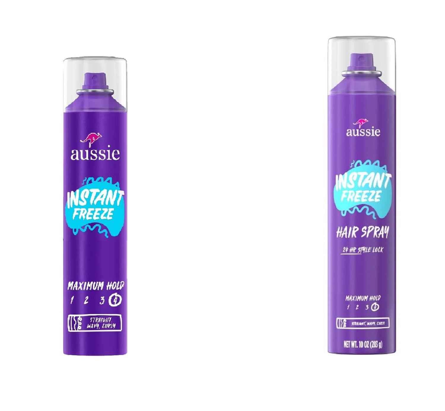 Aussie Instant Freeze Variety Pack, 2 Sizes for Curly Hair, Sculpting Mousse and Hair Spray, Straight Hair, and Wavy Hair, For unisex