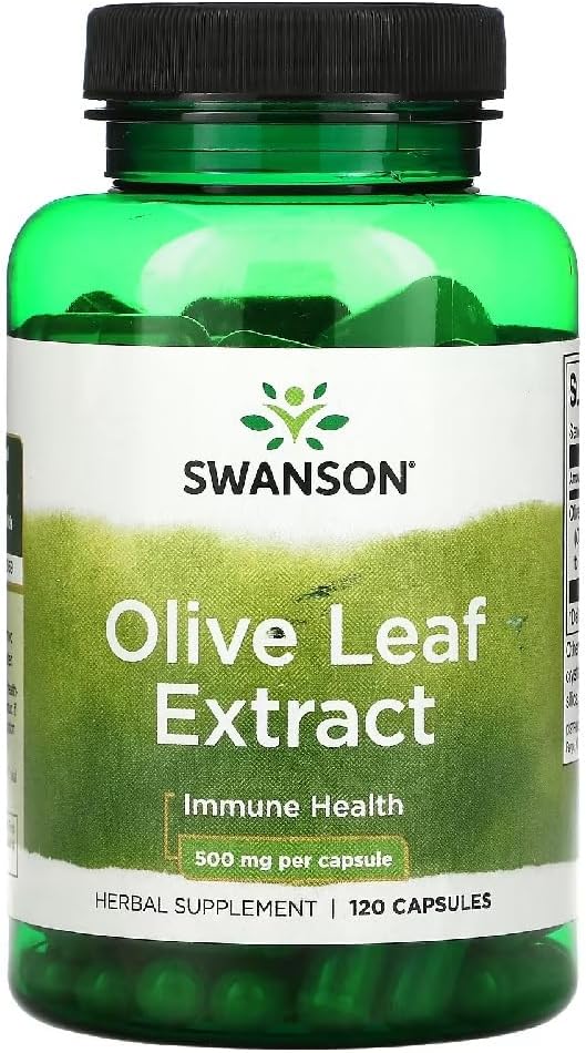 Swanson – Olive Leaf Extract 500mg | Traditional Herbal Support for Immune & Antioxidant Defense | 120 Capsules