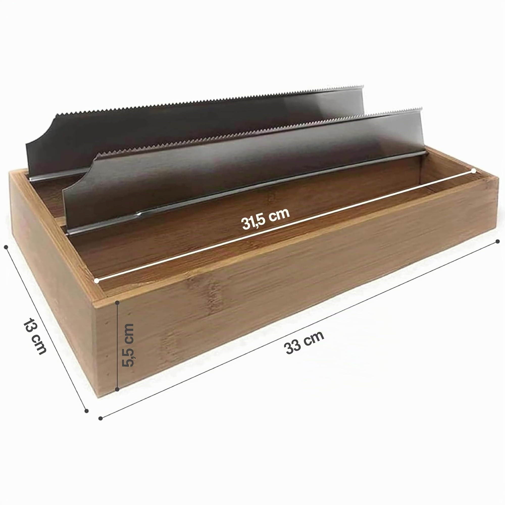 Distributeur Papier Aluminium et Film - Dérouleur Cuisine - Dérouleur Film Alimentaire - Rangement Tiroir Cuisine Papier Aluminium - Porte-Rouleau