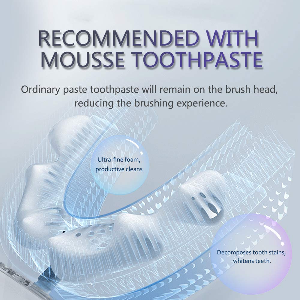 Igia Automatic Toothbrush Tooth whitening Clean Toothbrush Waterproof,360-degree Electric Toothbrush with LED Light White, 1 Count (Pack of 1) (IGIAWHITE1)