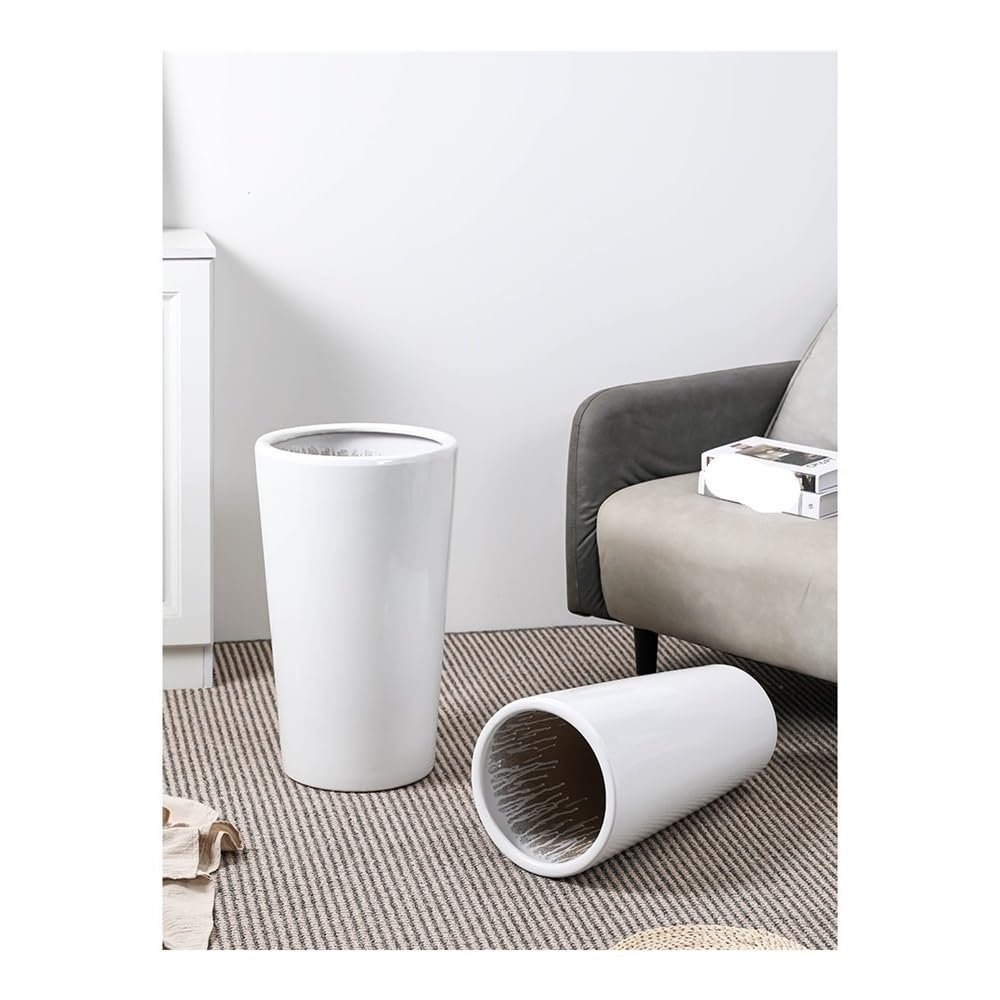 Doniczki Ceramiczna doniczka z otworem drenażowym, do użytku wewnątrz i na zewnątrz, stojąca, duża, biała(M)