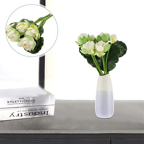 Miniatura 7 de LIFKOME Decoración del hogar, ramos de flores artificiales de simulación, tallo de lirio de agua, ramas falsas, 2 piezas para decoración del hogar,