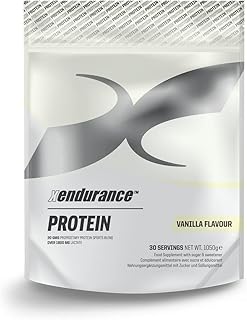 Xendurance Protein Powder Formula with Whey Protein Hydrolysate, Whey Protein Isolate, Micellar Casein, Calcium Caseinate and BCAAs in 1KG Natural Vanilla Flavour, 30 Servings