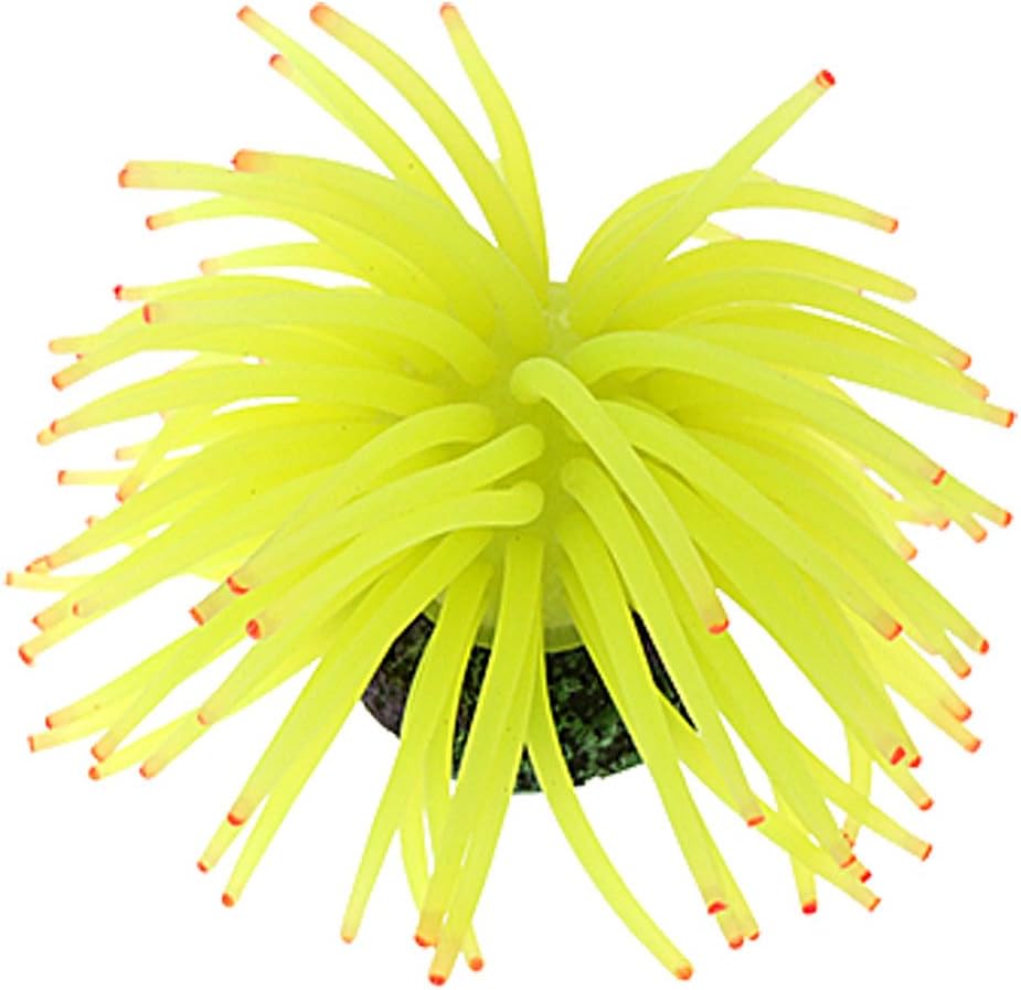 uxcell Silicone Aquarium Sea Anemone Plant/Grass Decor, Yellow/Green