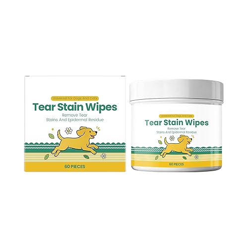 Pet Eye Cleaning Wipes Pads, 60-Piece Dog Tear Stain Remover