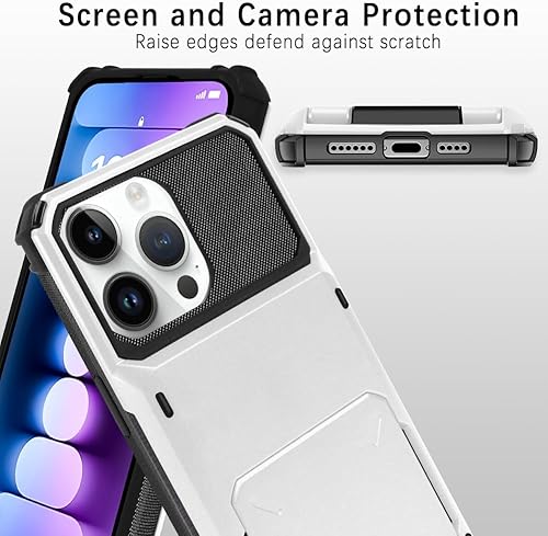 Miniatura 5 de ZIYE Funda tipo cartera diseñada para iPhone 15 Pro Max con tarjetero antiarañazos, doble capa, ranura para tarjetas oculta, bolsillo a prueba de