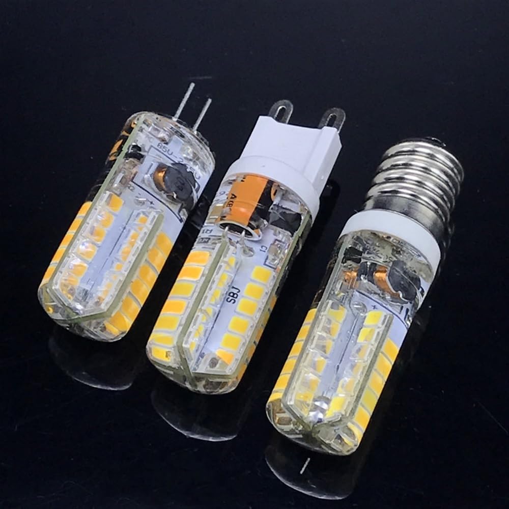 XYAL Lampadine, Confezione Da 12, Lampada LED A Mais G4/G9/E14 5W 48LED-2835SMD AC220V Lampada In Silicone Senza Sfarfallio(Warm white,G4 5W)