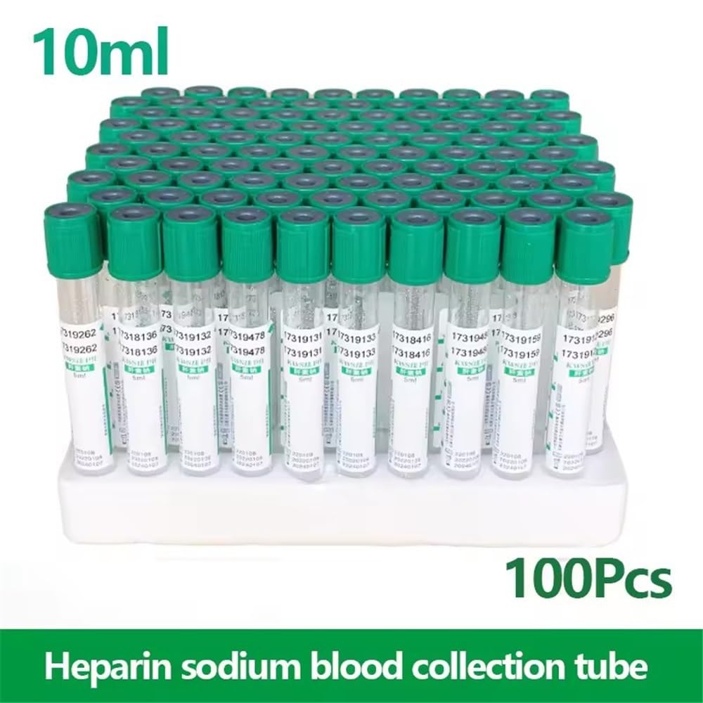 100 sztuk jednorazowych próżniowych probówek do pobierania krwi z żelem oddzielającym/koagulantem rurkami laboratoryjnymi EDTAK2 (10 ml heparyny sodu)