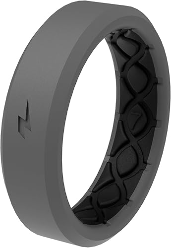 Miniatura 6 de Groove Life Zeus - Anillo fino Anillos de boda de silicona transpirable para mujer, cobertura de por vida, diseño único, anillo de ajuste cómodo