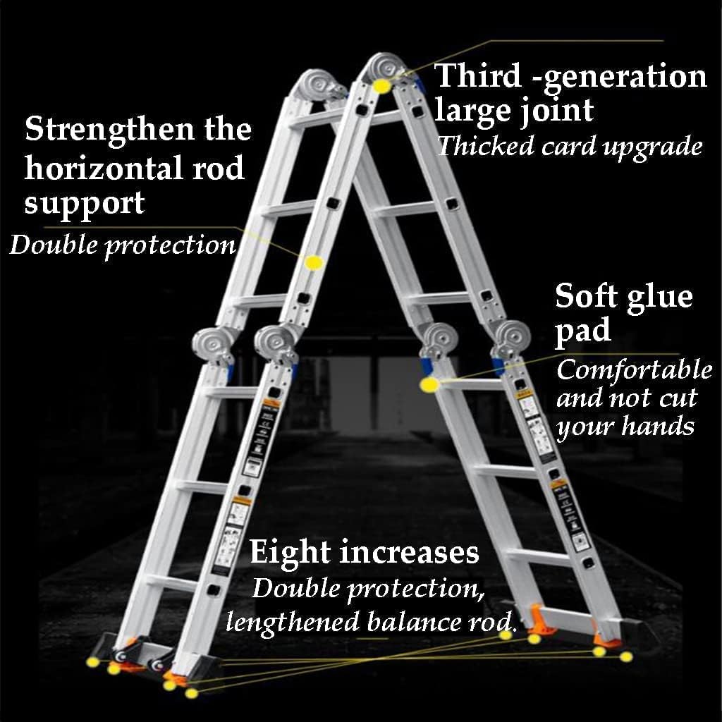 Step Ladder Rugged Home Telescoping Ladders, Agile Quick Retractable Folding Ladder, Outdoor Step Ladders for Home Loft, 330 Lb Folding Ladder Telescopic Ladder(Size:10.9FT/3.3M)