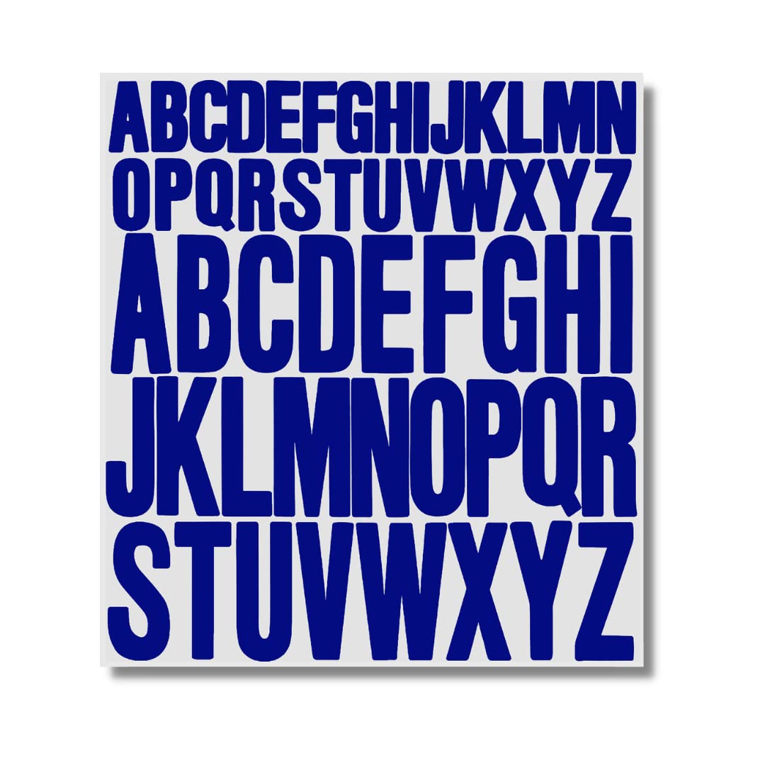 Hntr Blue Letters Hntr® Blue Alphabet Stickers | 416 Vinyl Letters | 16 Sets Of Large & Small Capital Letters (5Cm & 2.5Cm) | Self-Adhesive For Scrapbooking, Journals, Labels, Signs & Diy Crafts