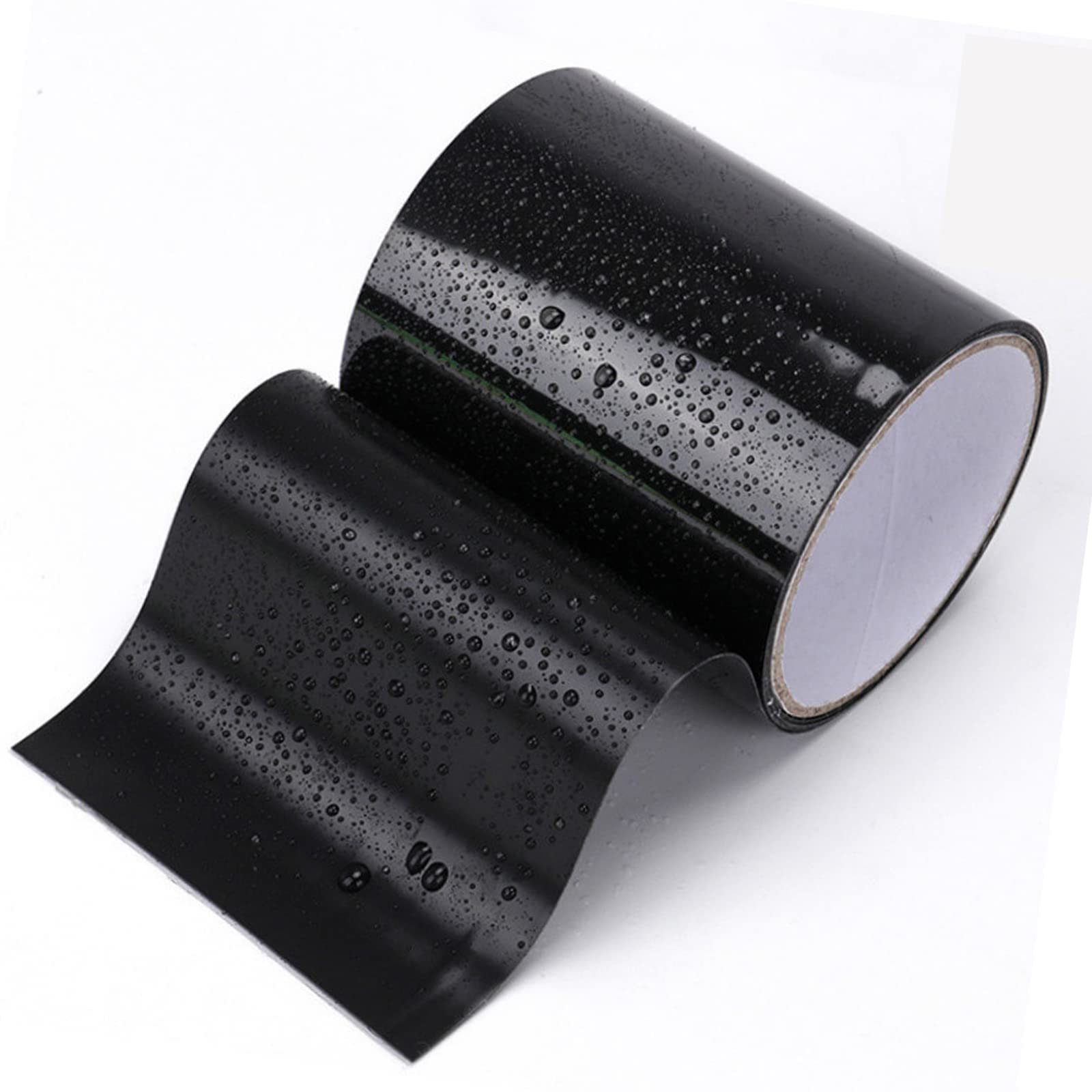 Rubberized Waterproof Tape, Professional Duct Tape for Prevent Leak and Crack, Patch and Seal Tape for Photographers Repairing Holes Cracks Pipes Gaps Roof Crafts (Black Medium 4" x 59")