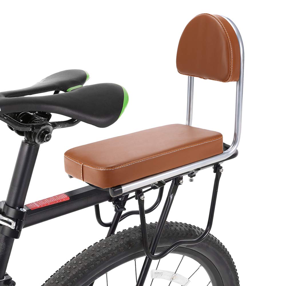 TFixol Siège arrière de vélo pour enfant avec poignée arrière et repose-bras - Siège arrière de vélo marron