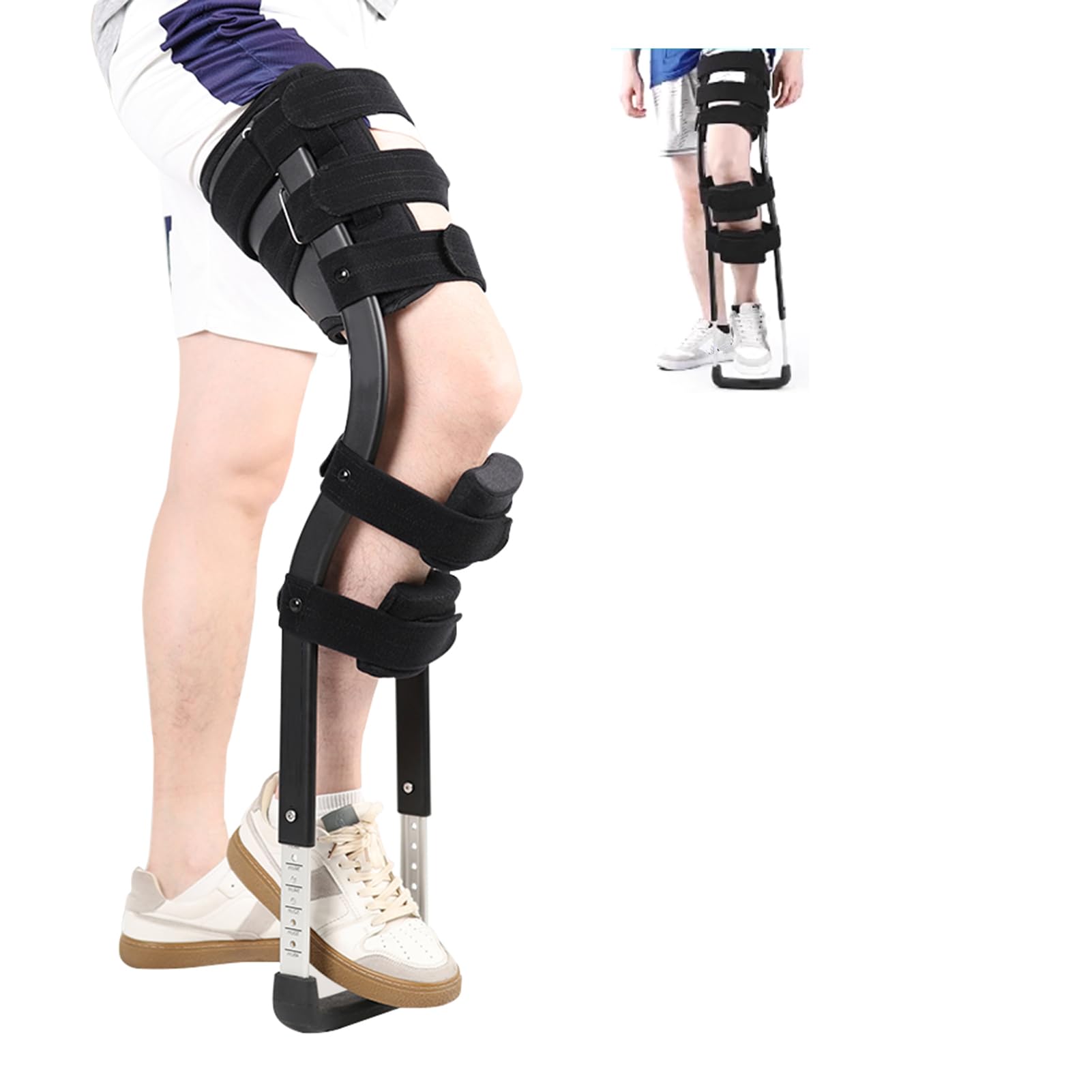 SULQING Hands Free Crutch,Single Leg Telescopic Hands Free Crutch,Adult Crutch, Leg Knee Mobility Support for Disability Elderly Injury Ankle Fracture