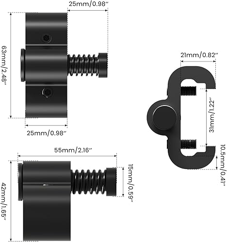 Miniatura 5 de 2 topes ajustables para puerta de granero para oruga, tope de puerta corredera de granero mejorado para pista plana, tope de límite de puerta de