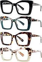 Vista 18 de DXYXYO Oversized Square Reading Glasses for Women Blue Light Blocking Oprah Style Thick Frame Readers with Spring Hinge