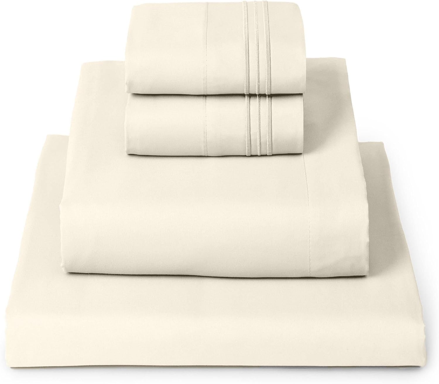 Mellanni King Sheets Set - 4 PC Iconic Collection Bedding - Hotel Luxury, Extra Soft, Cooling Bed Sheets - Wrinkle, Fade, Stain Resistant (King, Golden Ivory) 1128 Golden Ivory King