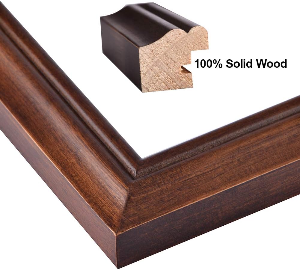 RPJC Solid Wood Document or Certificate Frames High Definition Glass and Display Diplomas 8.5x11 Inch Standard Paper Frame 2PK Brown