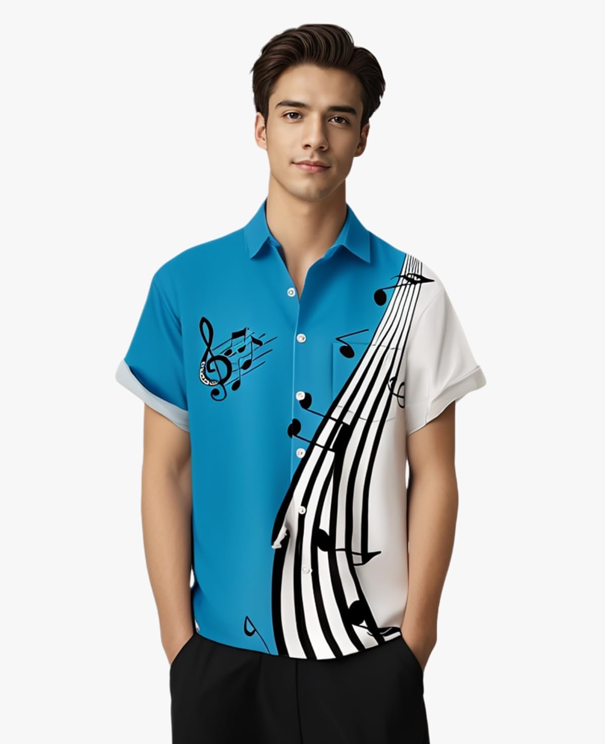 Bowling Shirts for Men Print Short Sleeve Regular Fit Hawaiian Casual Button Down Beach Shirts - Image 6