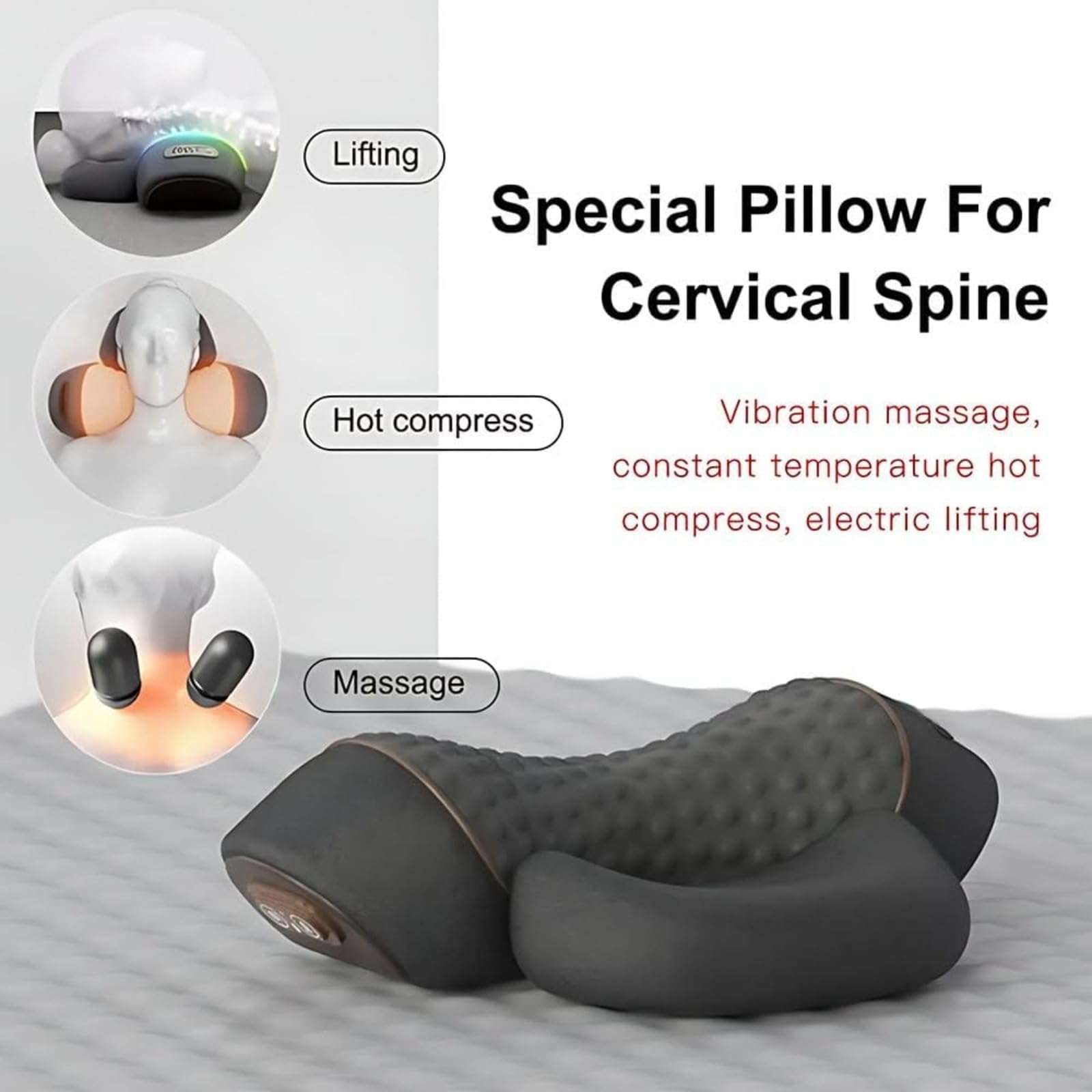 3-in-1 Callixe Thera Pillow Massage Neck Hump Comfort Support for Neck Shoulder Upper Back, Memory Foam Pillows Portable Relaxation for Home Office Travel — view 7