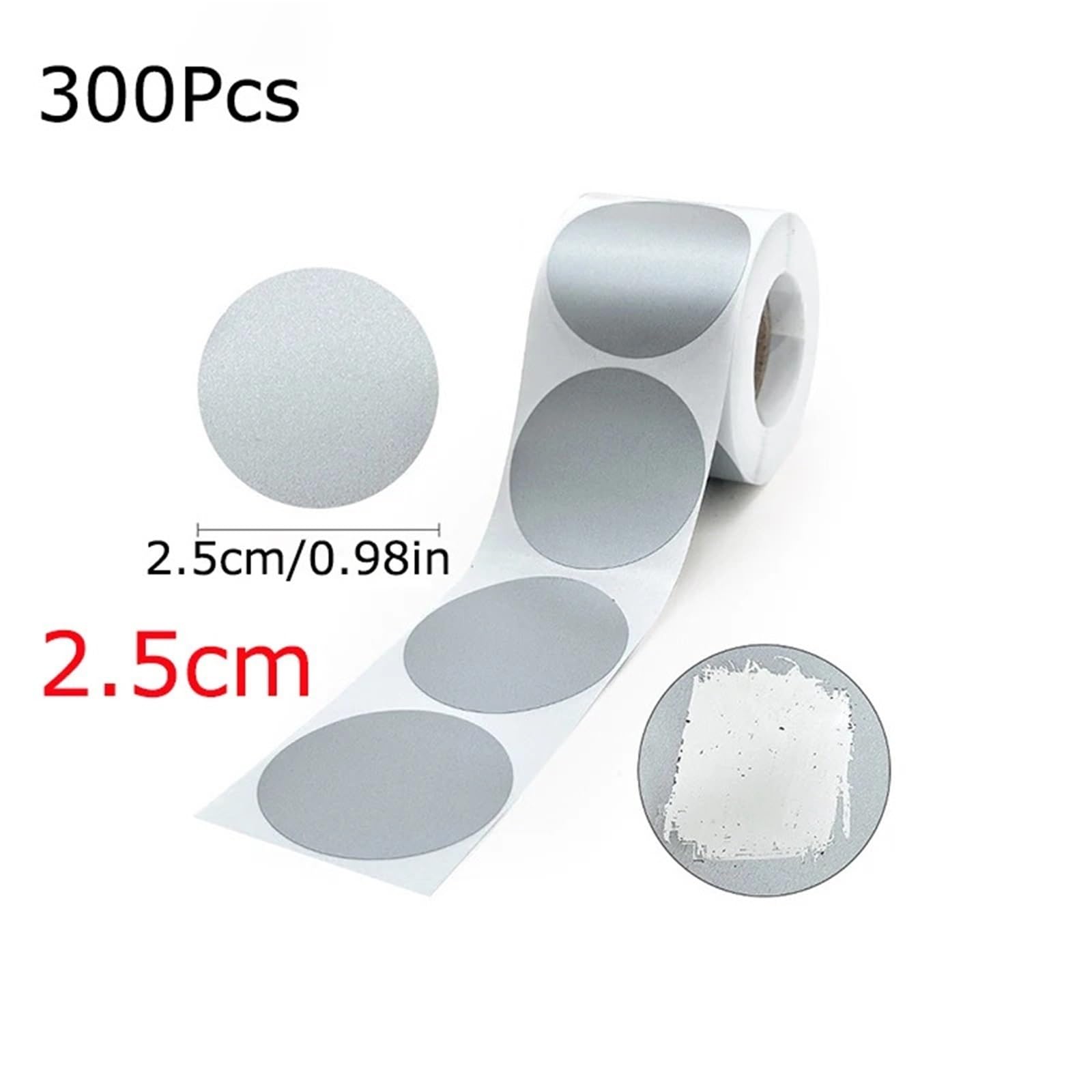 Naklejki zdrapki 300 sztuk/rolka Sliver złote naklejki zdrapki okrągły kształt etykiety DIY Handmade do gier papierniczych dla majsterkowiczów(Silver Circles)