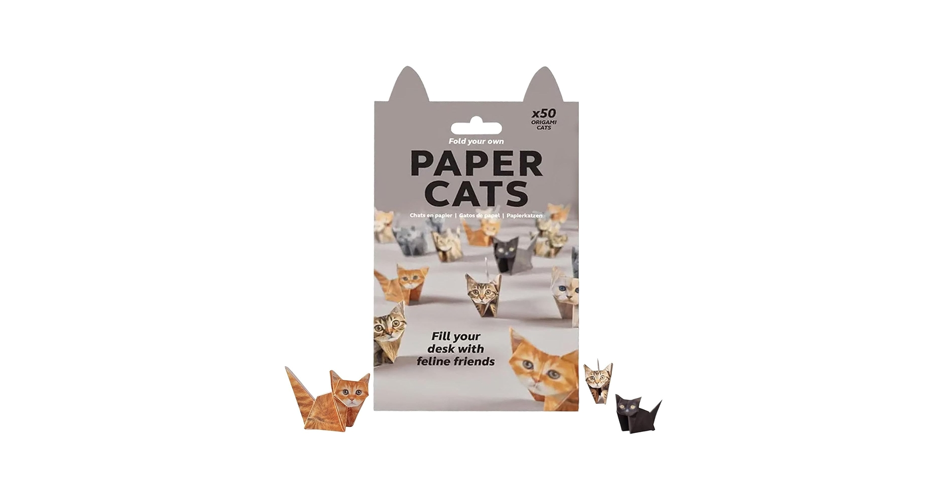 DIY Paper Cats Origami Kit 50 Sheets 3D Origami Cat, Dogs & Dinosaurs
