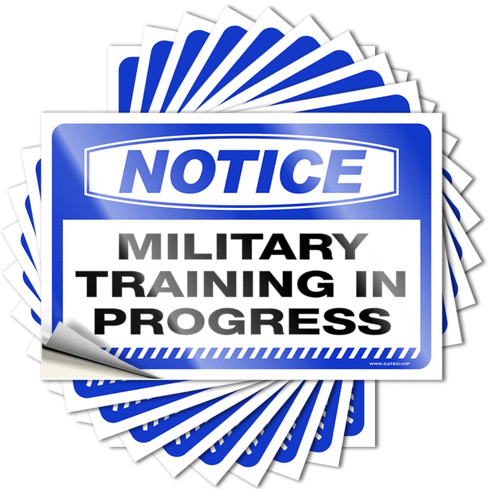 Quote Van Waterproof Vinyl Sticker | Notice Military Training in Progress Lover Tumbler for Colorful DIY Projects(12X18CM)