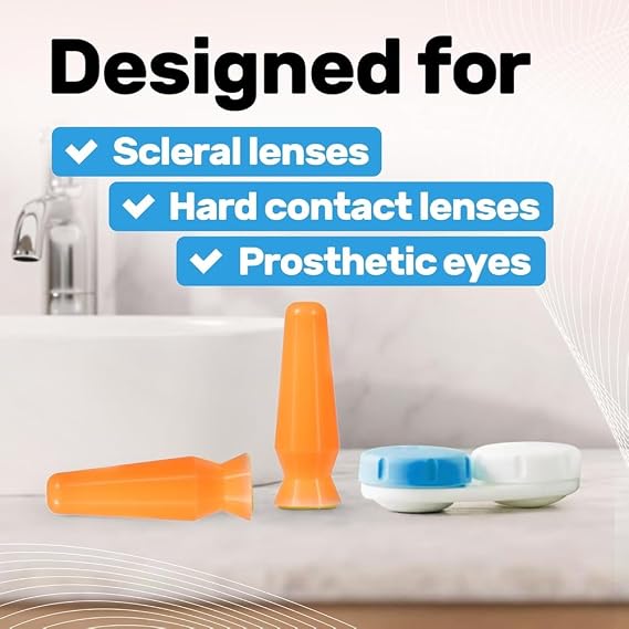Scleral Lens Insertion Tools- 12-Pack Ventless Applicator for Hard Contact Lenses, RGP& Prosthetic Eyes