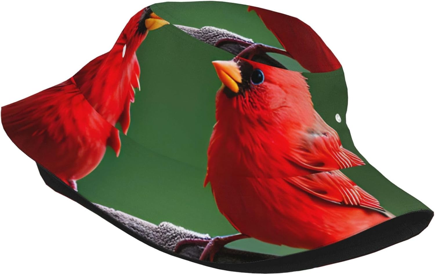 Red Birds Print Sun Hat Outdoor Fisherman Cap Summer Bucket Hat Beach for Men Women