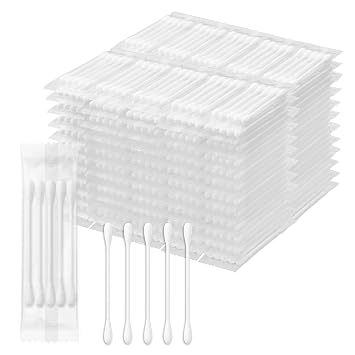 Kocpudu Cotton Swabs Bulk, Paper Handle Double Headed Pack of 5, 200-PACK