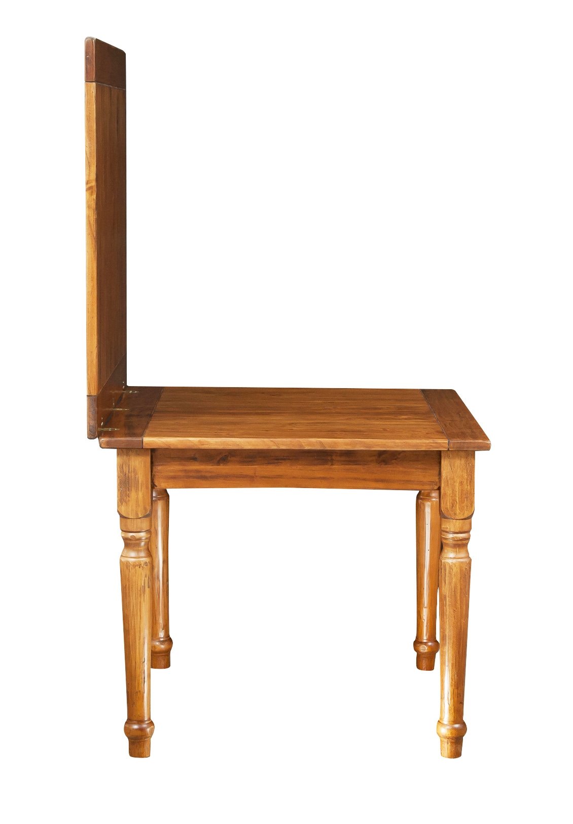 Biscottini Tavolo Allungabile a Libro In Legno Massello Di Tiglio - Stile Country – Stile Shabby - Struttura e piano Noce L 90 x PR 90 x H 80 cm