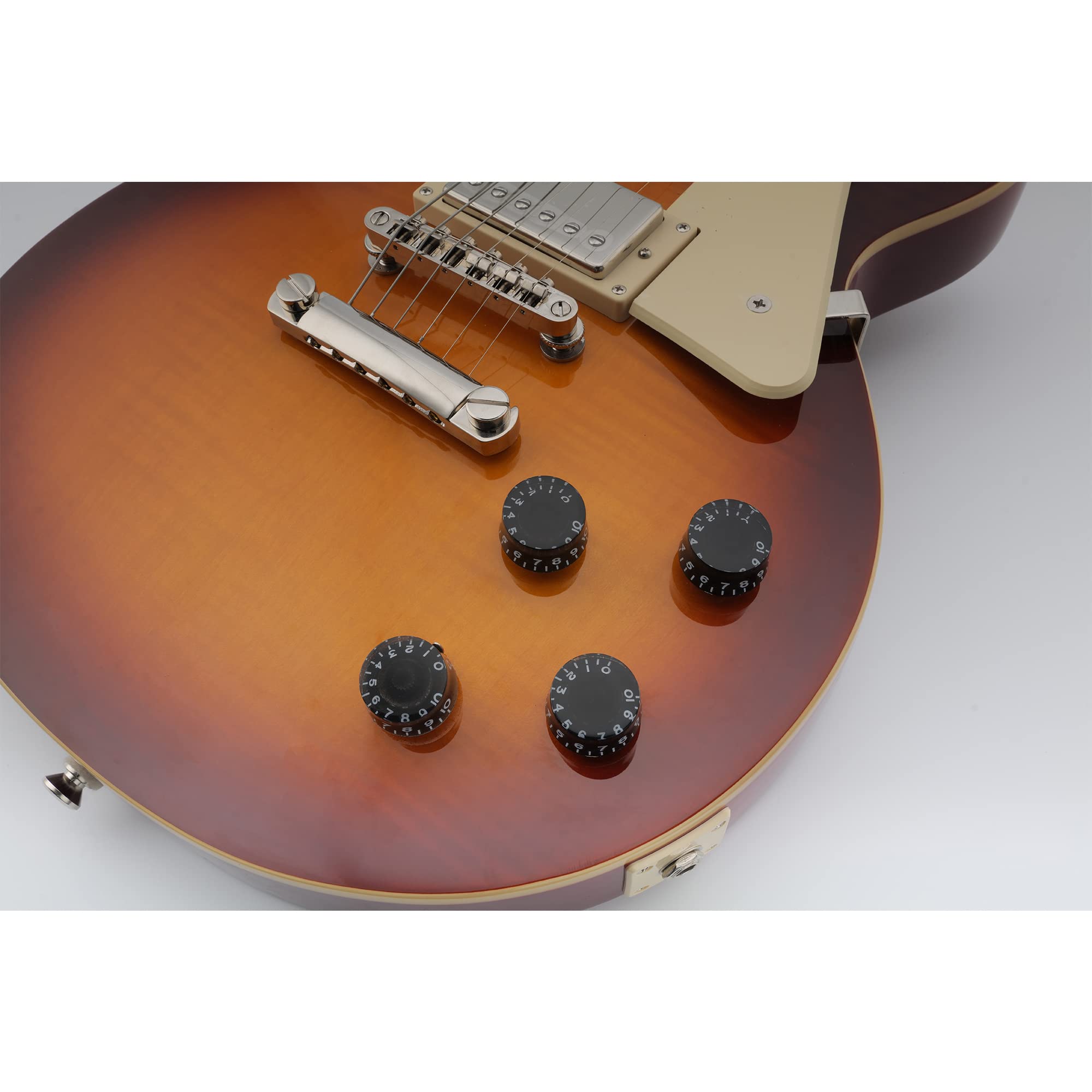 Musiclily Metryczna 6mm Gałka Potencjometru LP Speed Knobs do Gitary Elektrycznej Typ Epiphone Les Paul, Czarny (4 szt.)