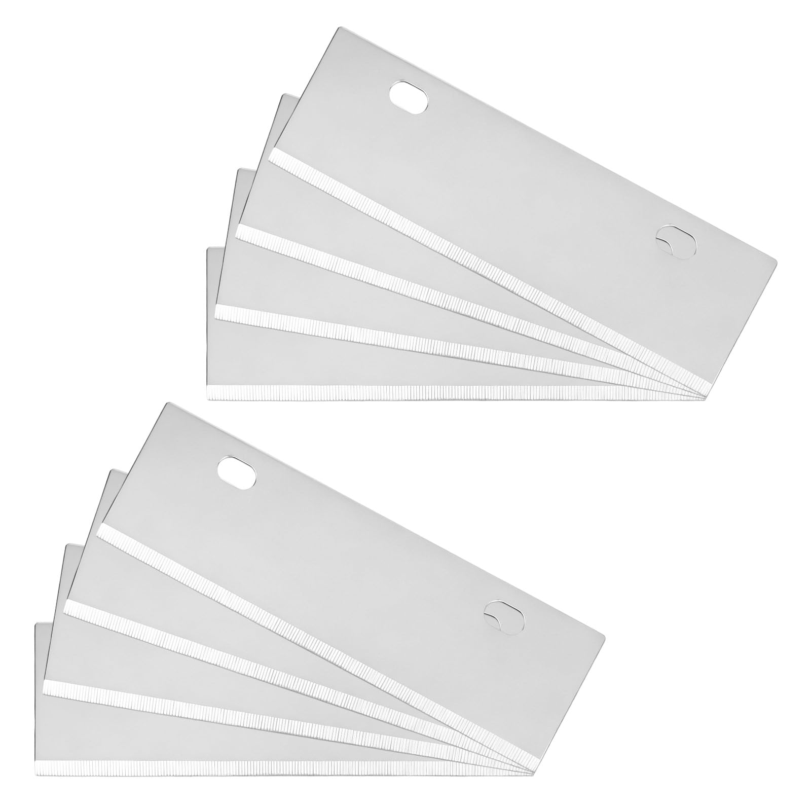 Fukaisu 8pcs Grill Scraper Replacement Blades, 15.1x4.4cm/5.94x1.73in Stainless Steel Blades Griddle Cleaning Kit Tool for Griddle & BBQ Grill Scraper