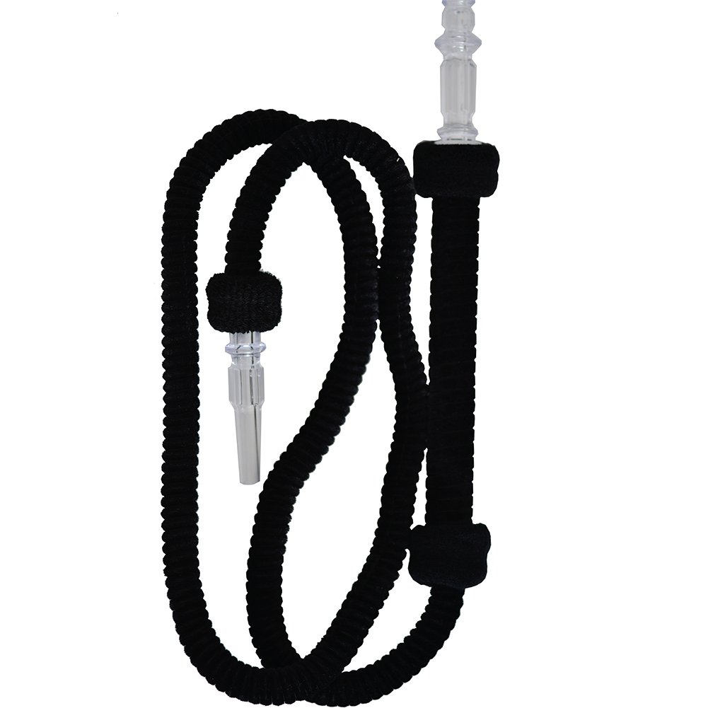 Hookah Hose 6 75ft Washable Hookah Pipe with Detachable Mouth Tips Soft Textile Covering Durable Shisha Hose Black