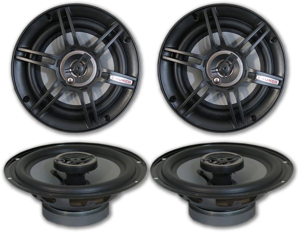 4 x Crunch 6.5" 3-Way Car Audio coaxial Speakers 6-1/2" 300W