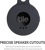 Vista 3 de Funda de silicona para azulejos 2022 con llavero, paquete de 2 fundas protectoras antiarañazos con mosquetón (negro/verde fluorescente)