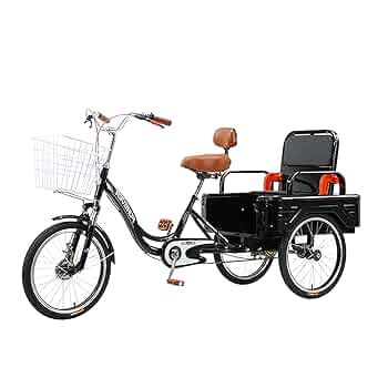 【大人用自転車】シニア自転車 三輪車 カゴ付き 三輪車 大人用 電動アシスト自転車 3輪 18インチ 高齢者 シニア