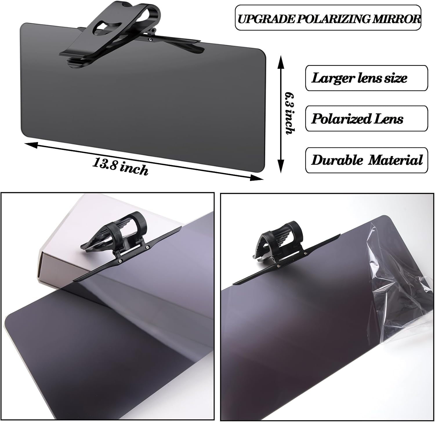 Sun Visor Extender for Cars, Polarized Car Visor Extender Sun Blocker, Anti-Glare Car Visor Protect from Sun Glare, UV-Filtering/Protection, Universal，Windshield Sun Shade，