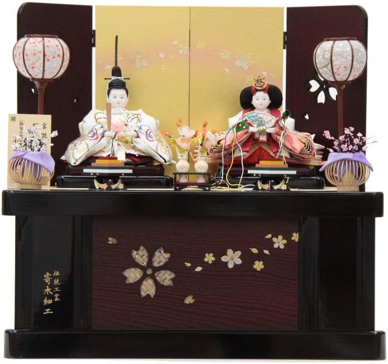 雛人形 親王収納飾り 小出松寿 おぼこ雛 四寸 京刺繍 hn188 hs164 幅