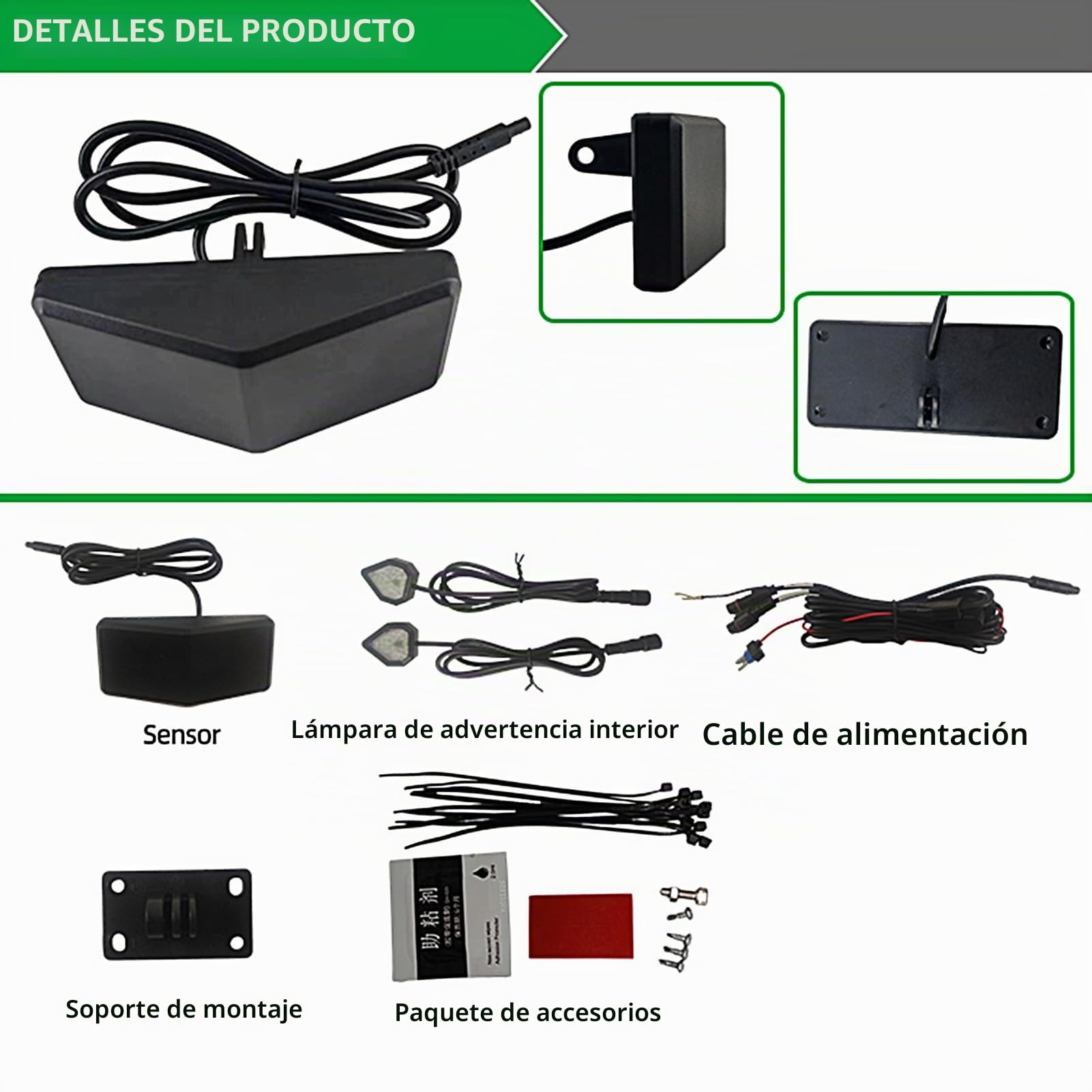 Sistema de ángulo Muerto de Coche, Sistema de ángulo Muerto, Sensor de ángulo Muerto, indicador de Advertencia LED, 65,62 pies - Kit Universal de ángulos Muertos de vehículos para | Sensor de ángulo muerto, indicador de advertencia LED, 65,62 Pies - Kit U
