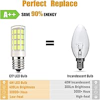 Vista 4 de Luz para horno de microondas, bombilla LED E17, base T7, 4 W (equivalente a halógeno de 40 W), hornos de microondas de 120 V, pieza de repuesto