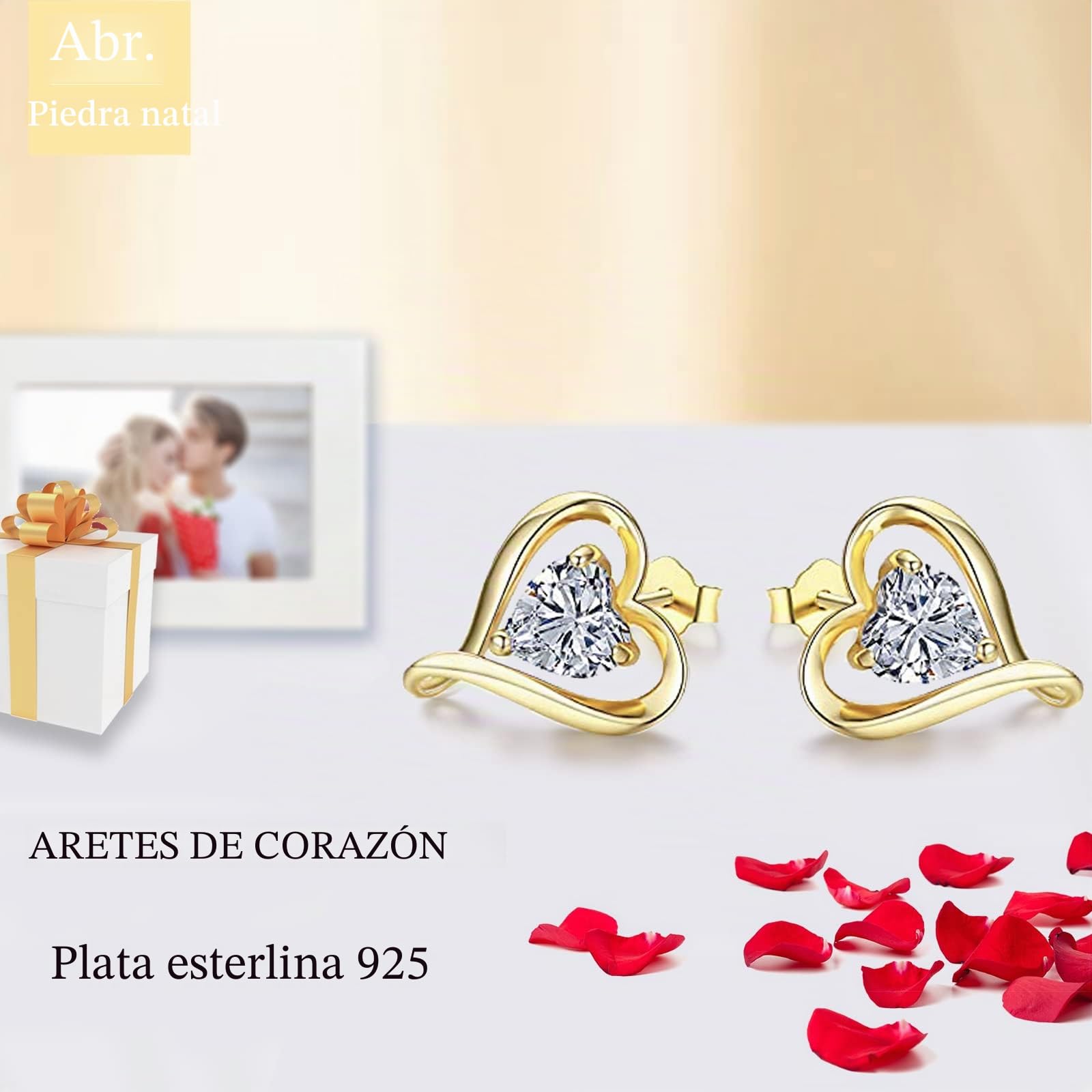 LAVUMO Pendientes Mujer Plata de ley 925/Latón Pendientes Joyas de Mujer Regalos en Cumpleaños Navidad Aniversario día de San Valentín para Esposa, Mamá, Novia